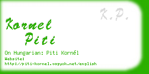 kornel piti business card