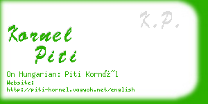 kornel piti business card